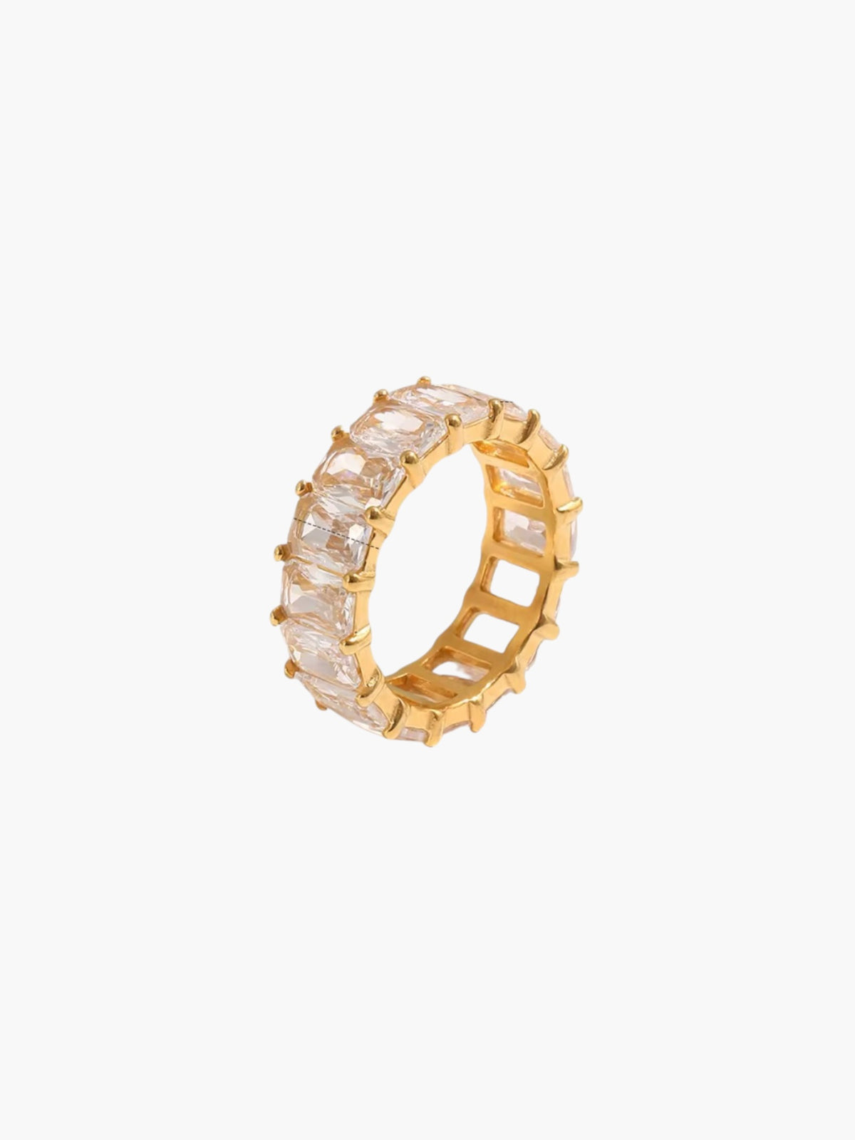 Square Cubic Zirconia Hallow Ring