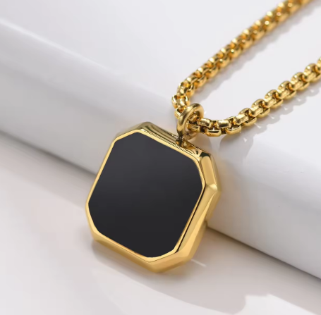 Gold Geo Stone Necklace